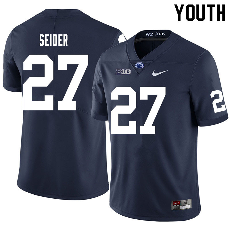 Youth #27 Jaden Seider Penn State Nittany Lions College Football Jerseys Sale-Navy